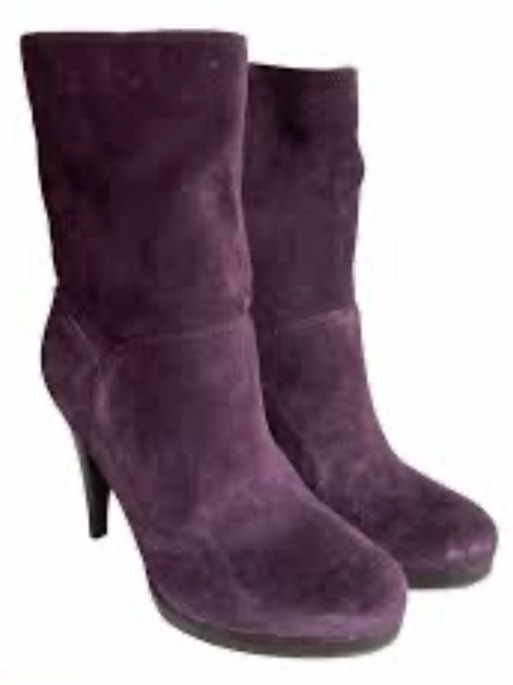 Nike Purple Suede Mid-Calf Heeled Boots